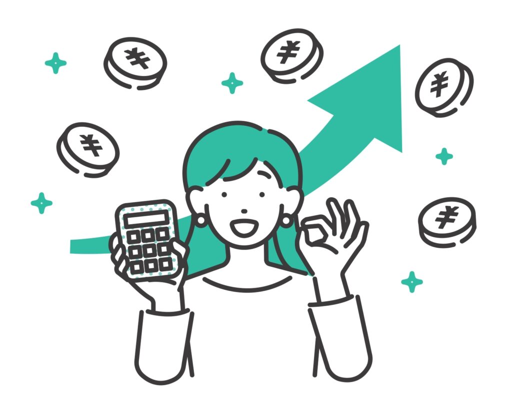 儲かった女性のベクターイラスト素材／成功／計算